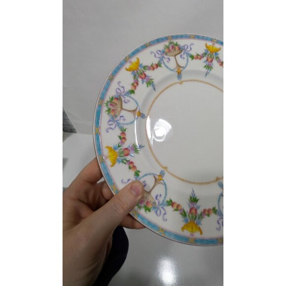 Minton Bone China Dinner Plate Floral Ribbon Vintage Tableware Collectible - Picture 6 of 9